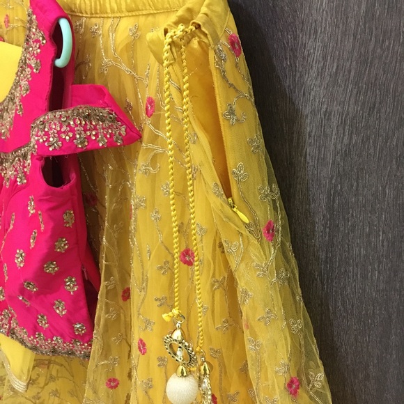 Lehenga in Yellow and Pink - Picture 13 of 16